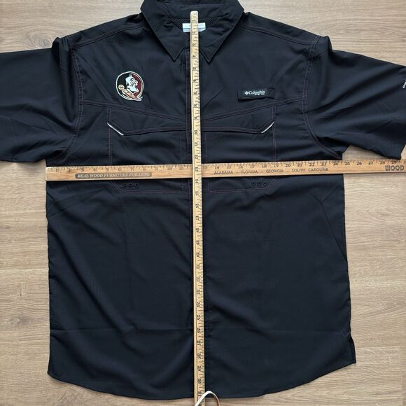 Columbia PFG Florida State Seminoles Fishing Shirt Mens L Black Omni-Shade FSU - Picture 7 of 8